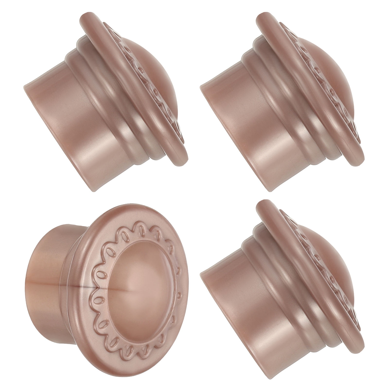 Unique Bargains Curtain Rod Ends Plastic Drapery Rail Pole Head Cap Modern Rose