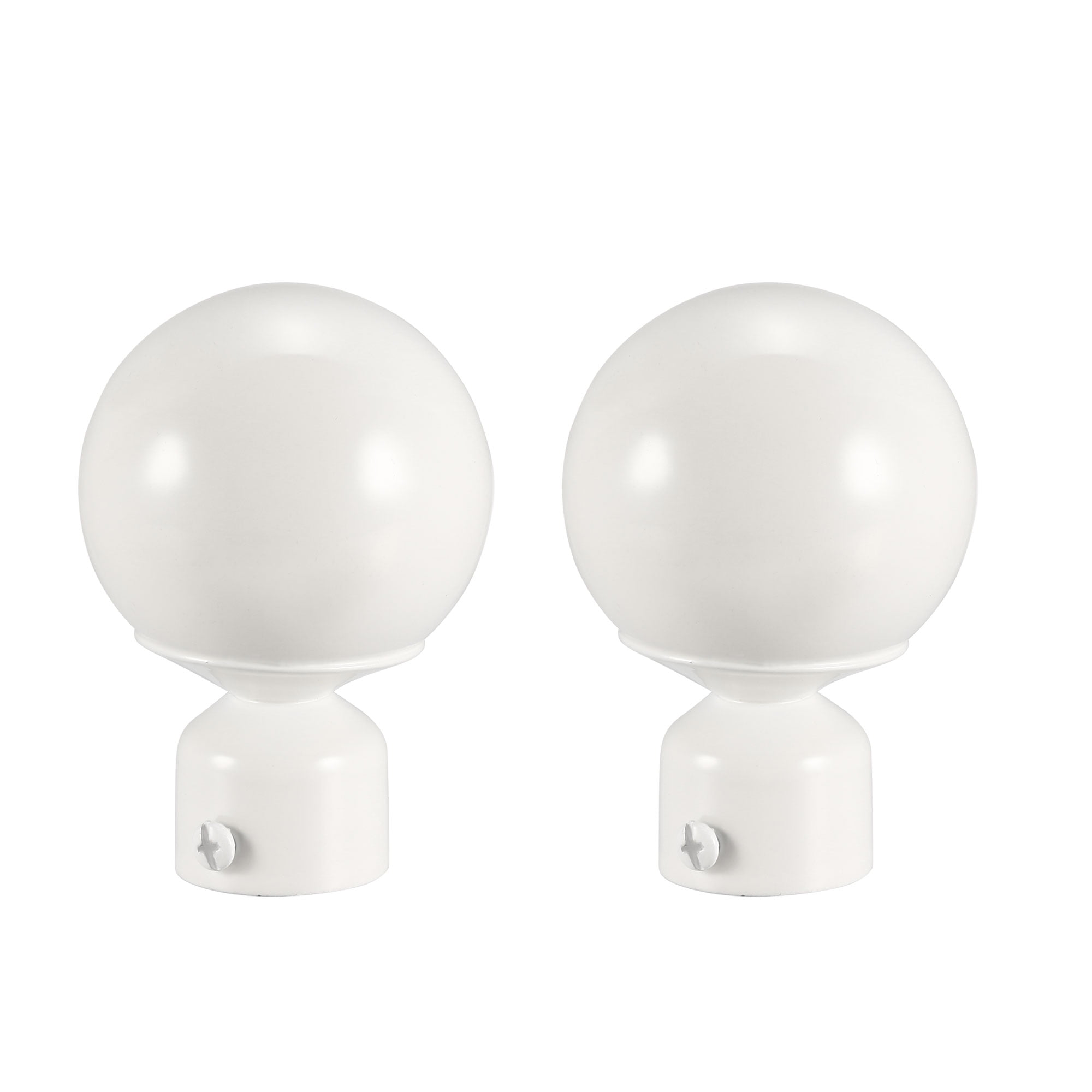 Unique Bargains Curtain Rod Finials Iron Ball Cap End for 28mm Drapery ...