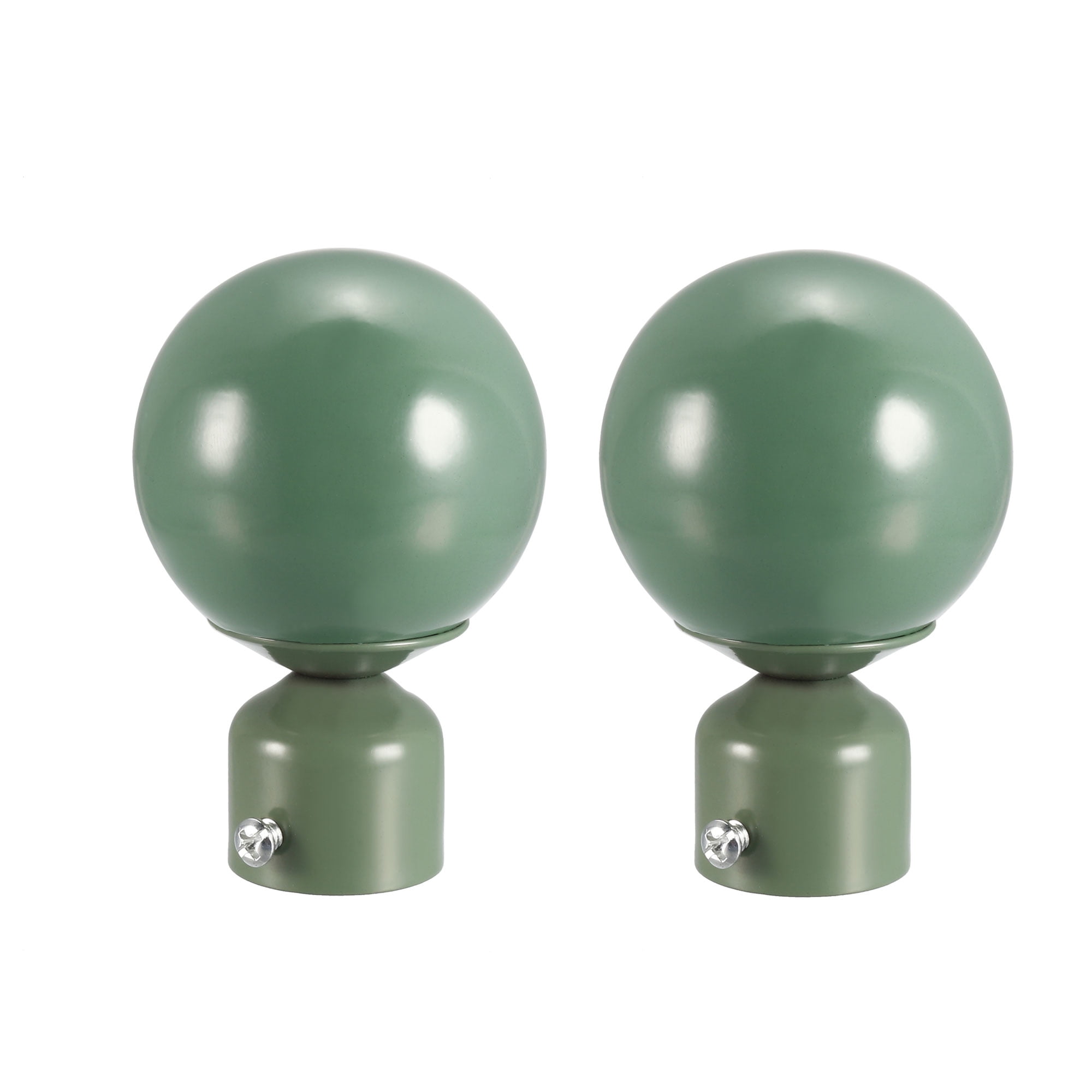 Unique Bargains Curtain Rod Finials Iron Ball End for 28mm Drapery Pole