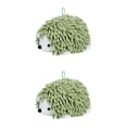 thumbnail image 1 of Unique Bargains Cute Animal Chenille Hanging Absorbent Hand Towel Green 10" x 6", 1 of 5