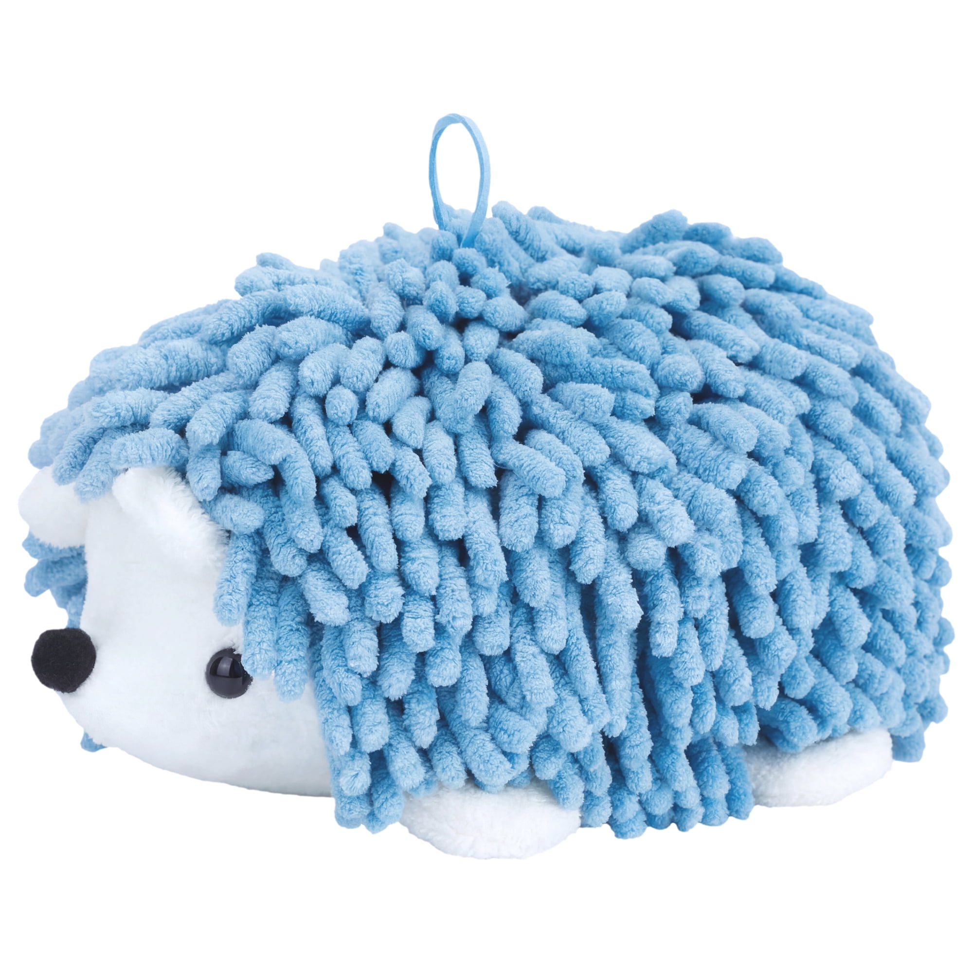 Unique Bargains Cute Animal Chenille Hanging Hand Towel for Kitchen Blue 10" x 6"
