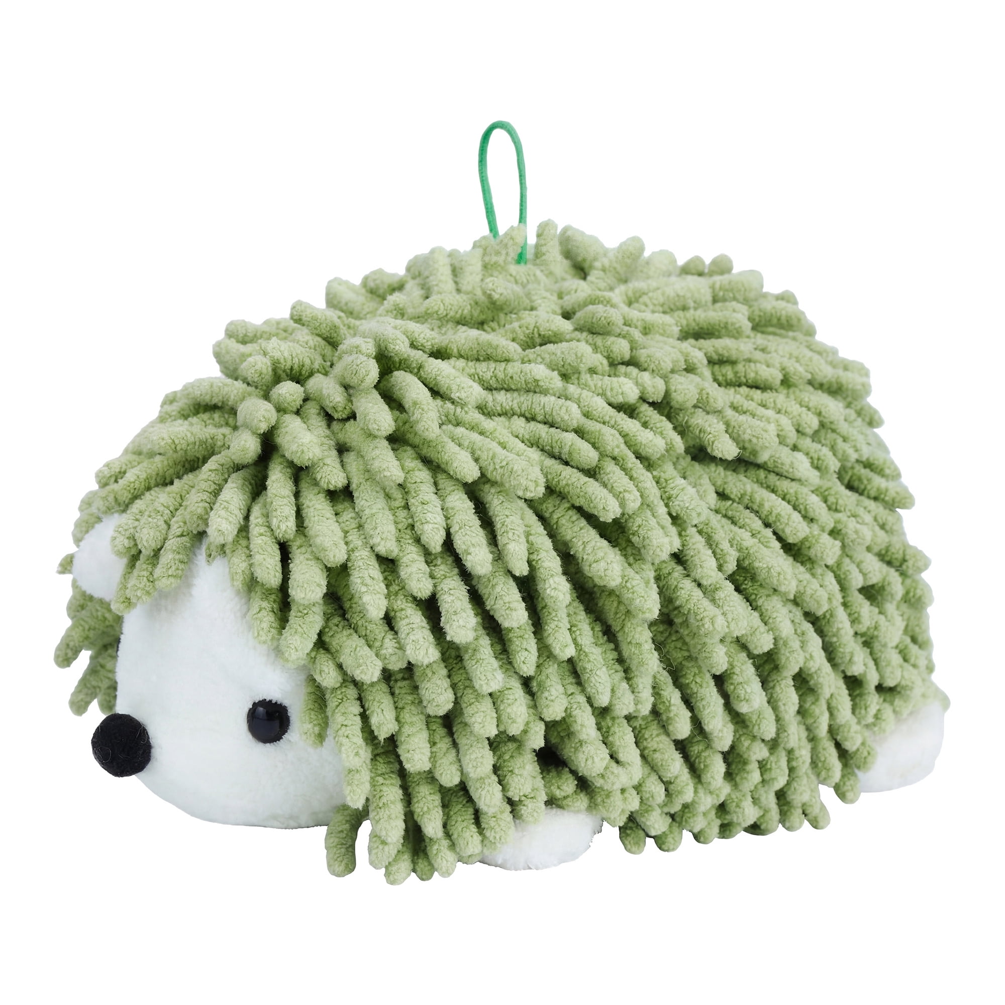 Unique Bargains Cute Animal Chenille Hanging Hand Towel for Kitchen Green 10" x 6"