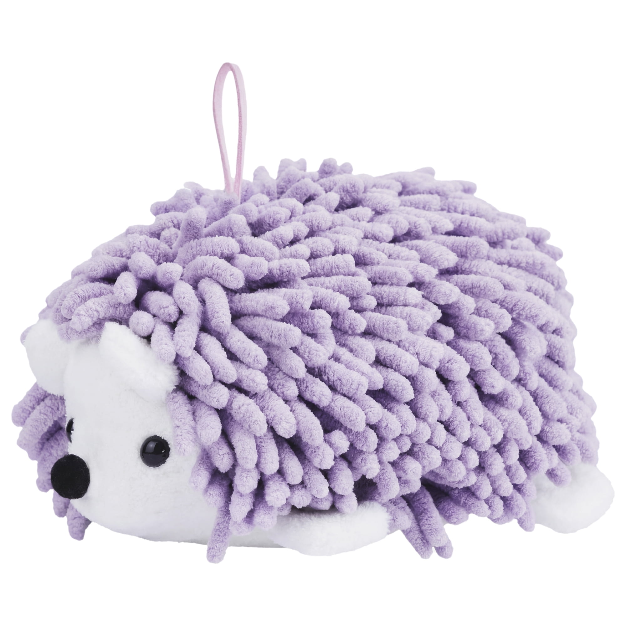 Unique Bargains Cute Animal Chenille Hanging Hand Towel for Kitchen Purple 10" x 6"