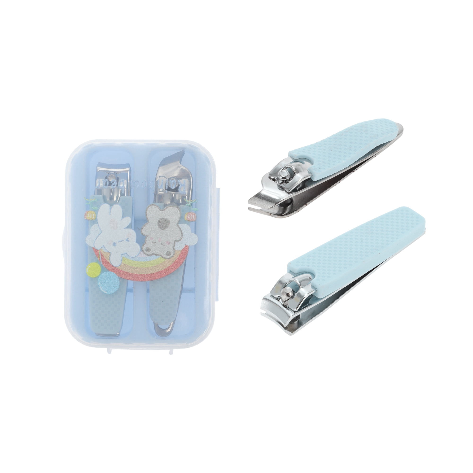 Unique Bargains Cute Box Nail Clipper Set for Women and Men 2 Pcs for Easy Use Blue