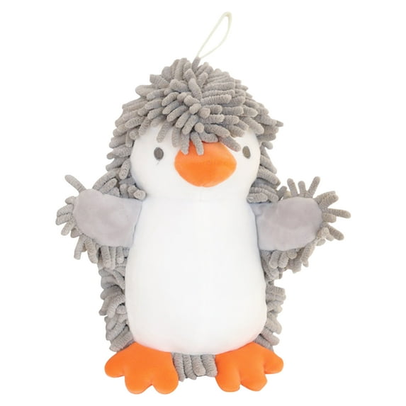 Unique Bargains Cute Cartoon Animal Chenille Hand Towels Grey