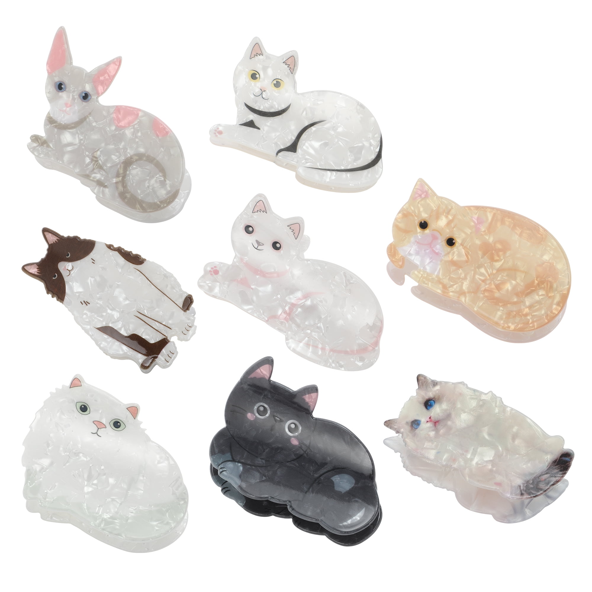 Unique Bargains Cute Cartoon Cat Hair Clips Multicolor 8 Pcs