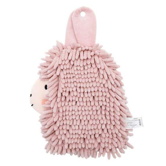 Unique Bargains Cute Cartoon Chenille Alpaca Fuzzy Ball Hand Towel Pink