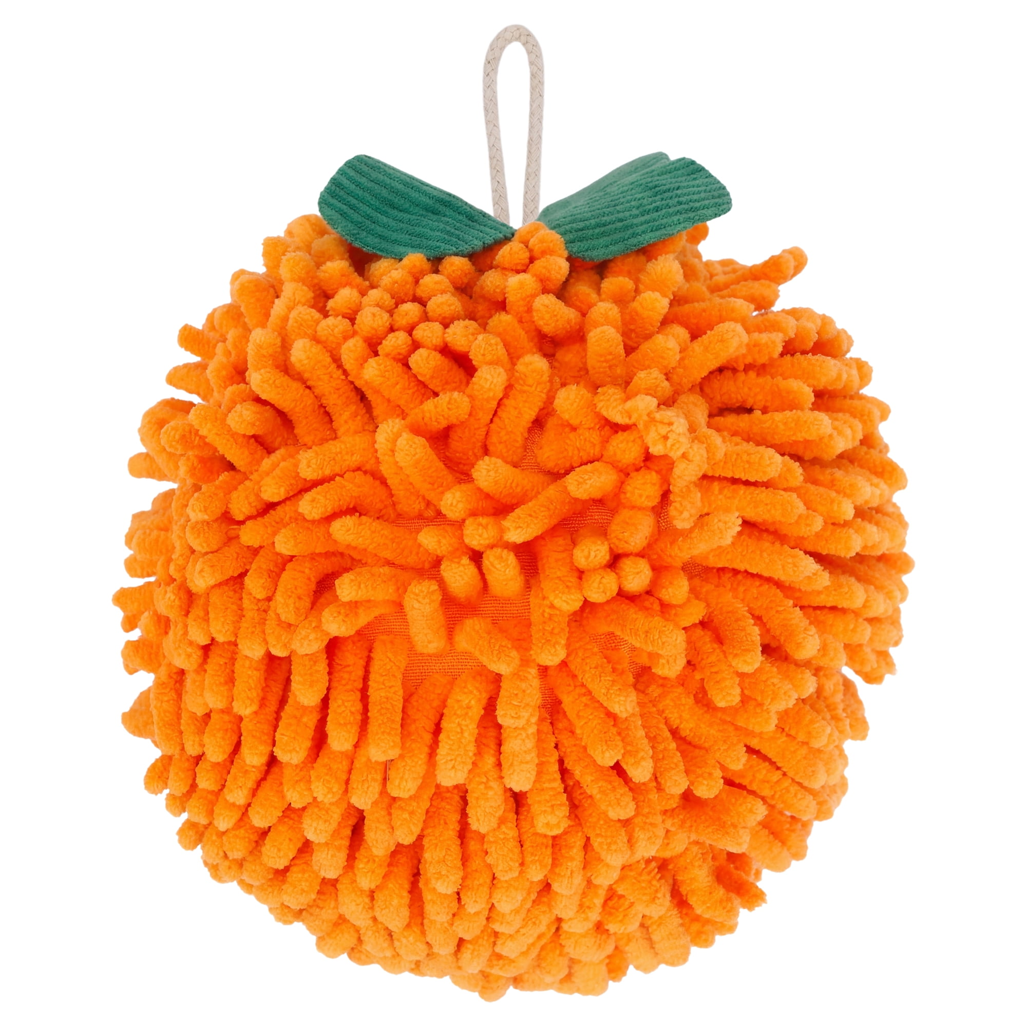 Unique Bargains Cute Cartoon Chenille Decorative Hand Towels for Bath Orange 6" x 5"