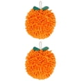 thumbnail image 1 of Unique Bargains Cute Cartoon Chenille Decorative Hand Towels for Bathroom Orange 5" x 6", 1 of 6
