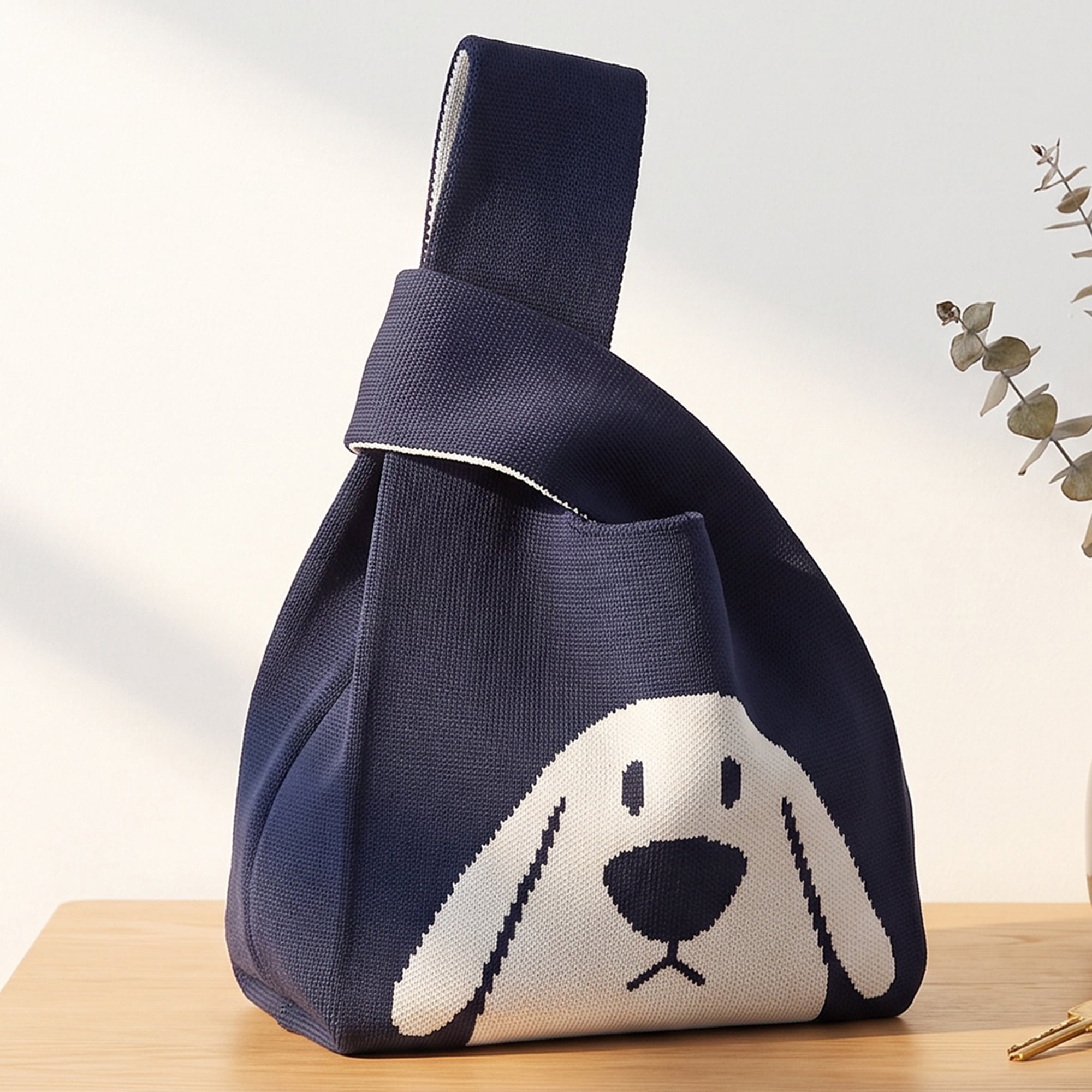 Unique Bargains Cute Cartoon Gift Bags with Handles for Parties 7.5" x 13.4" Navy Blue