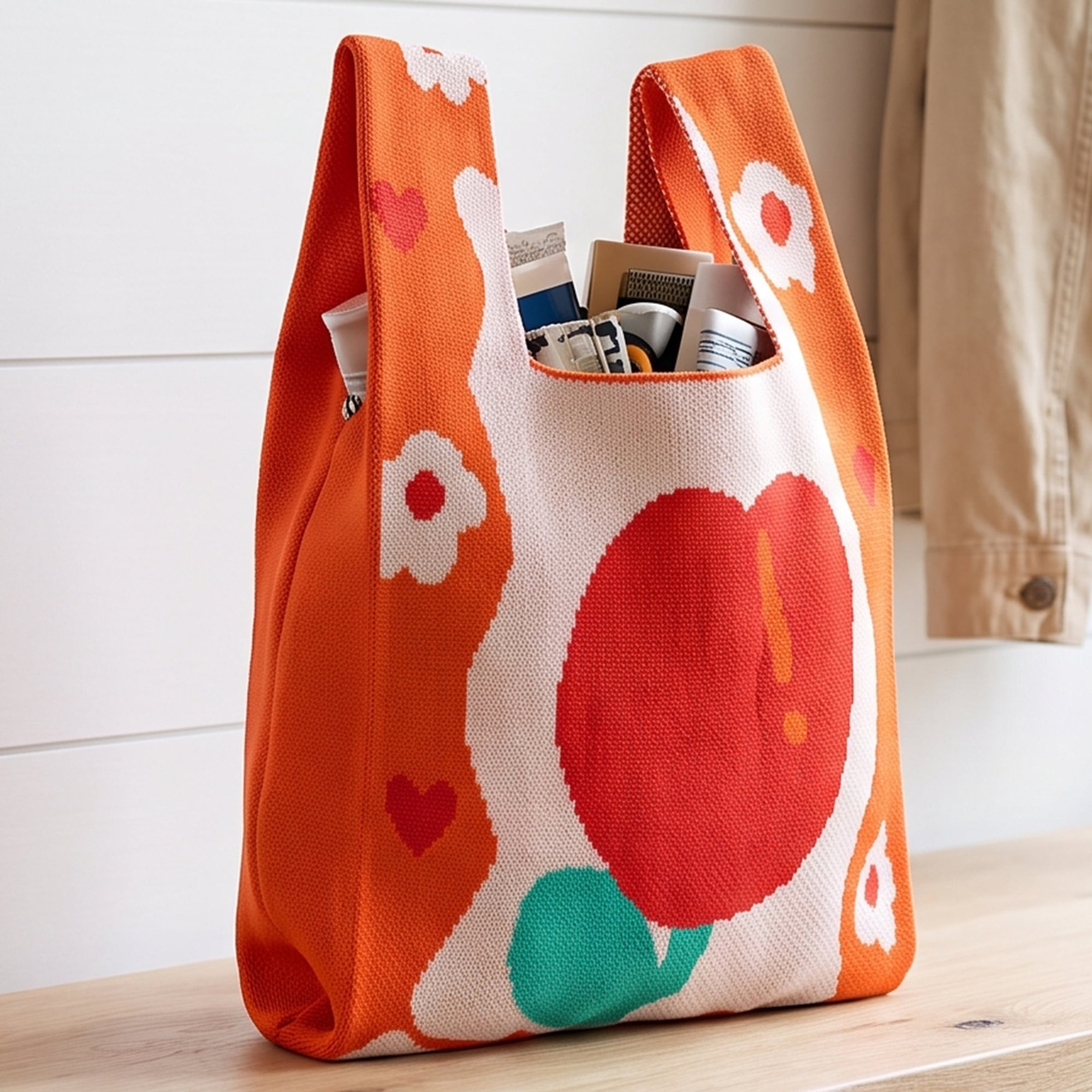 Unique Bargains Cute Cartoon Gift Bags with Handles for Parties 7.5" x 13.4" Orange Tulip