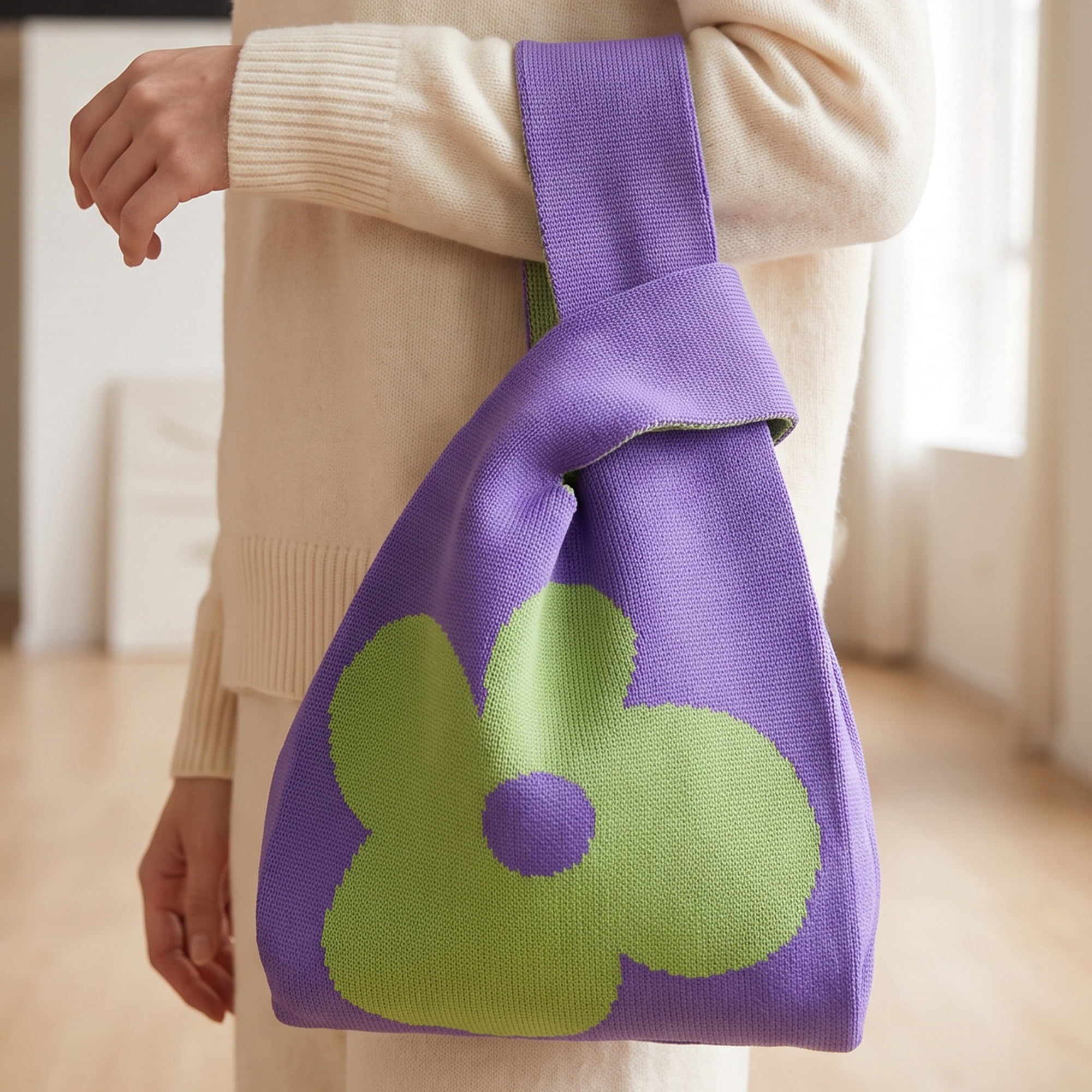 Unique Bargains Cute Cartoon Gift Bags with Handles for Parties 7.5" x 13.4" Purple Grass