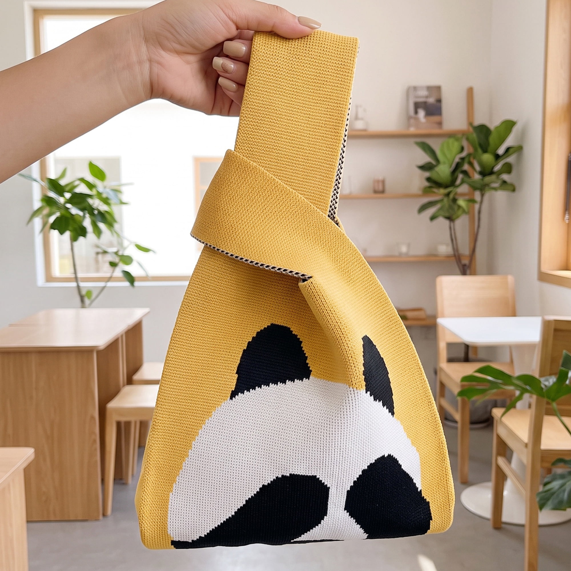 Unique Bargains Cute Cartoon Gift Bags with Handles for Parties 7.5" x 13.4" Yellow Bear