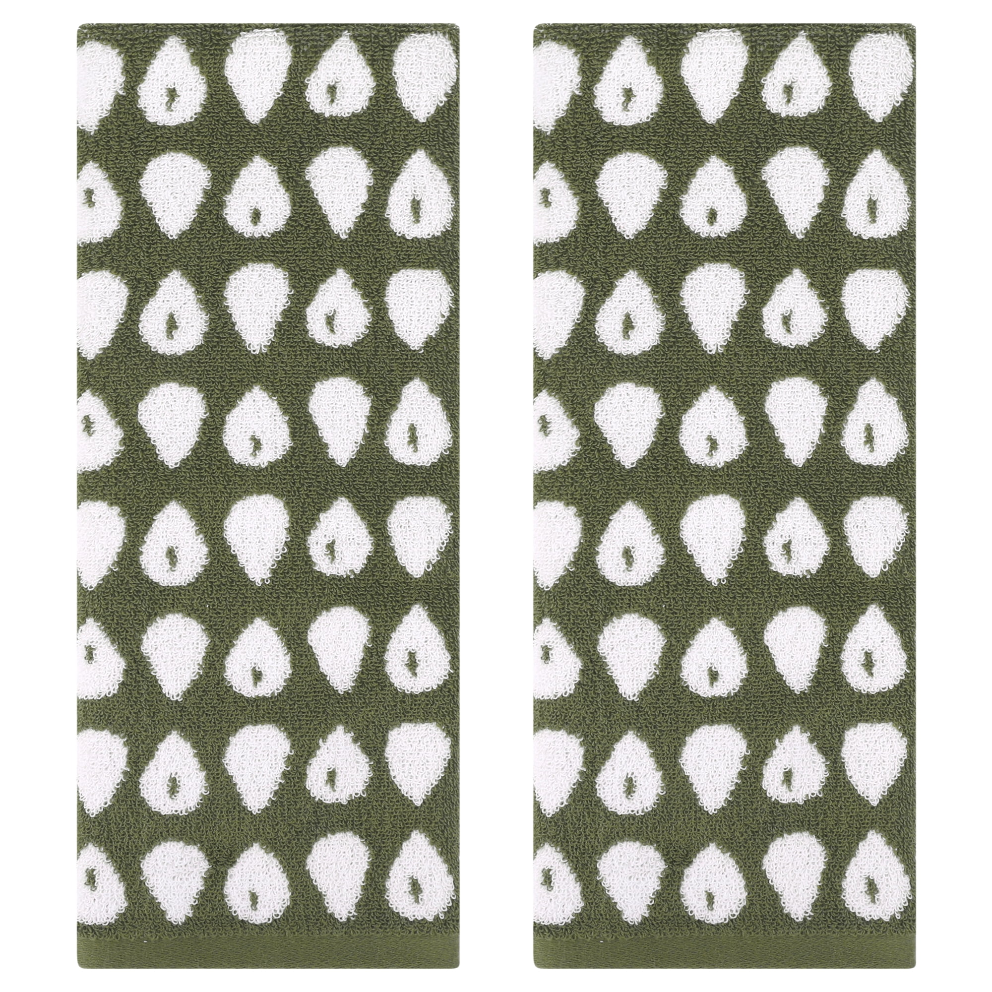 Unique Bargains Cute Cartoon Hand Towel Set Hand Towels for Kitchen, Bath Green 2-Piece