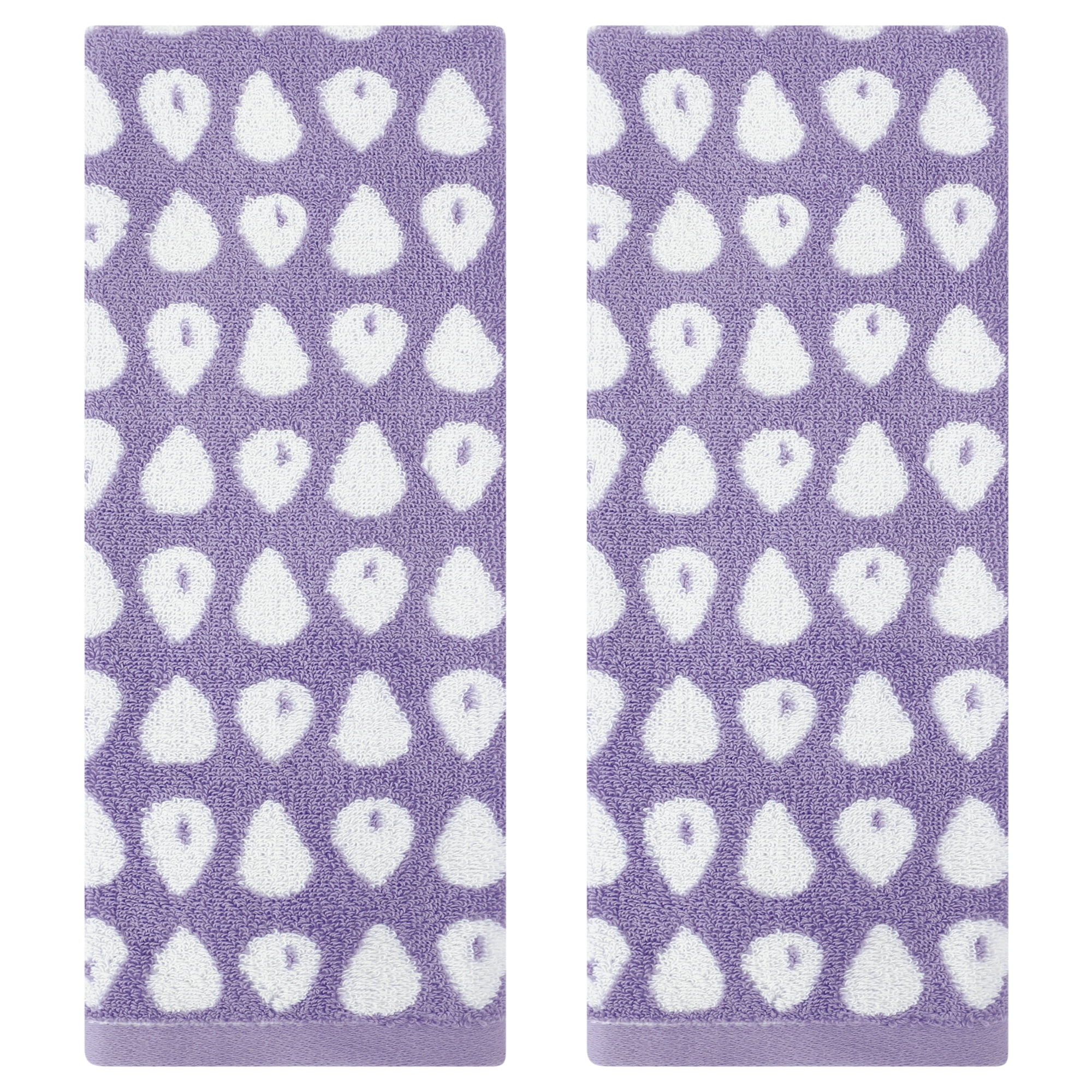 Unique Bargains Cute Cartoon Hand Towel Set Hand Towels for Kitchen, Bath Purple 2-Piece