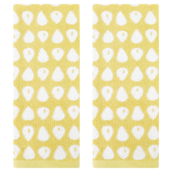 Unique Bargains Cute Cartoon Hand Towel Set Hand Towels for Kitchen, Bath Yellow 2-Piece