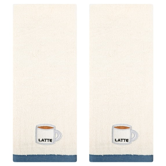 Unique Bargains Cute Cartoon Pattern Decorative Hand Towels Beige-Coffee 2-Piece