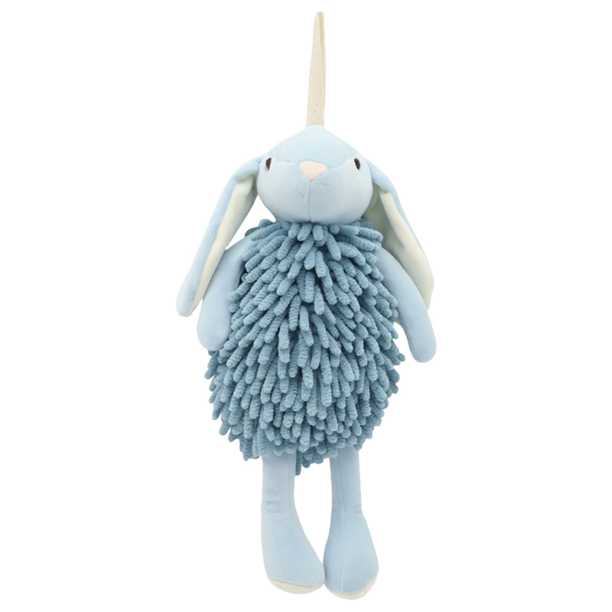 Unique Bargains Cute Cartoon Rabbit Shape Chenille Hand Towels Blue
