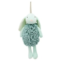 Unique Bargains Cute Cartoon Rabbit Shape Chenille Hand Towels Green