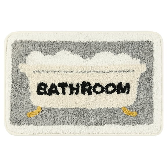 Unique Bargains Cute Colorful Bath Rugs Stylish Bathroom Rug with Cute Words Fluffy Mat Multicolor 16" x 24"