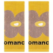 Unique Bargains Cute Floral Cotton Soft Absorbent Hand Towels Yellow 2-Piece
