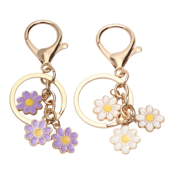 NOMADIC NOOK Cute Handbag Charm 2 Pcs White Purple Gold Tone