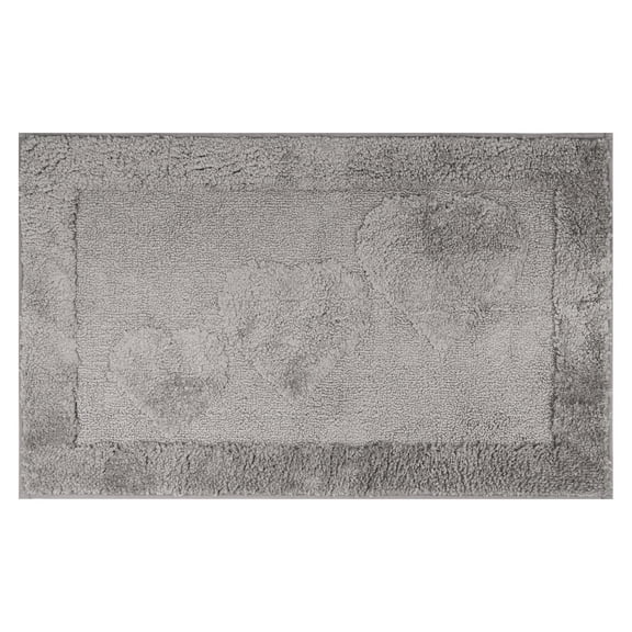 Unique Bargains Cute Heart Pattern Bath Rugs Mat Soft Absorbent Bath Rugs Grey 20" x 32"