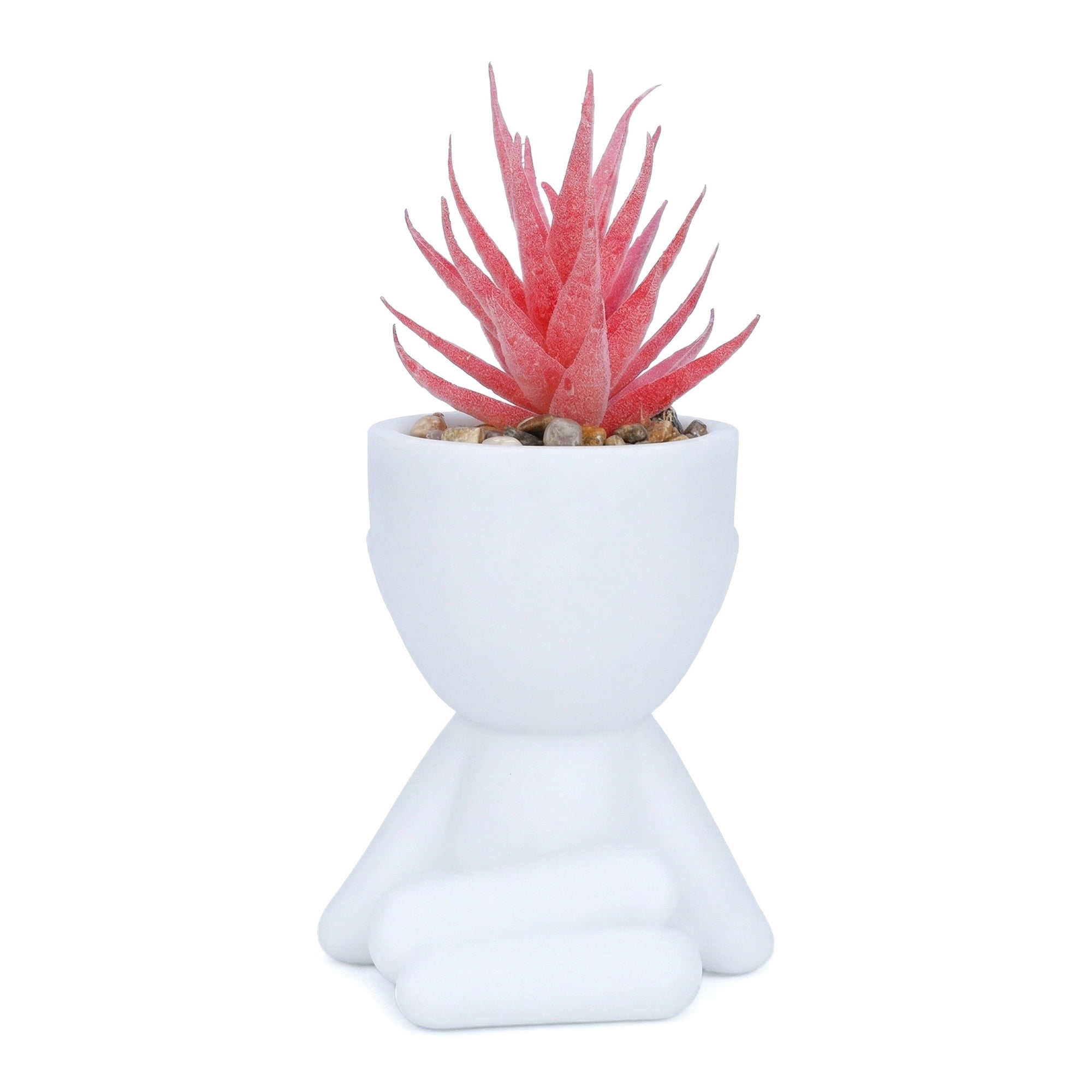 Unique Bargains Cute Humanoid Artificial Succulents 4.7" Spiky Aloe Pink