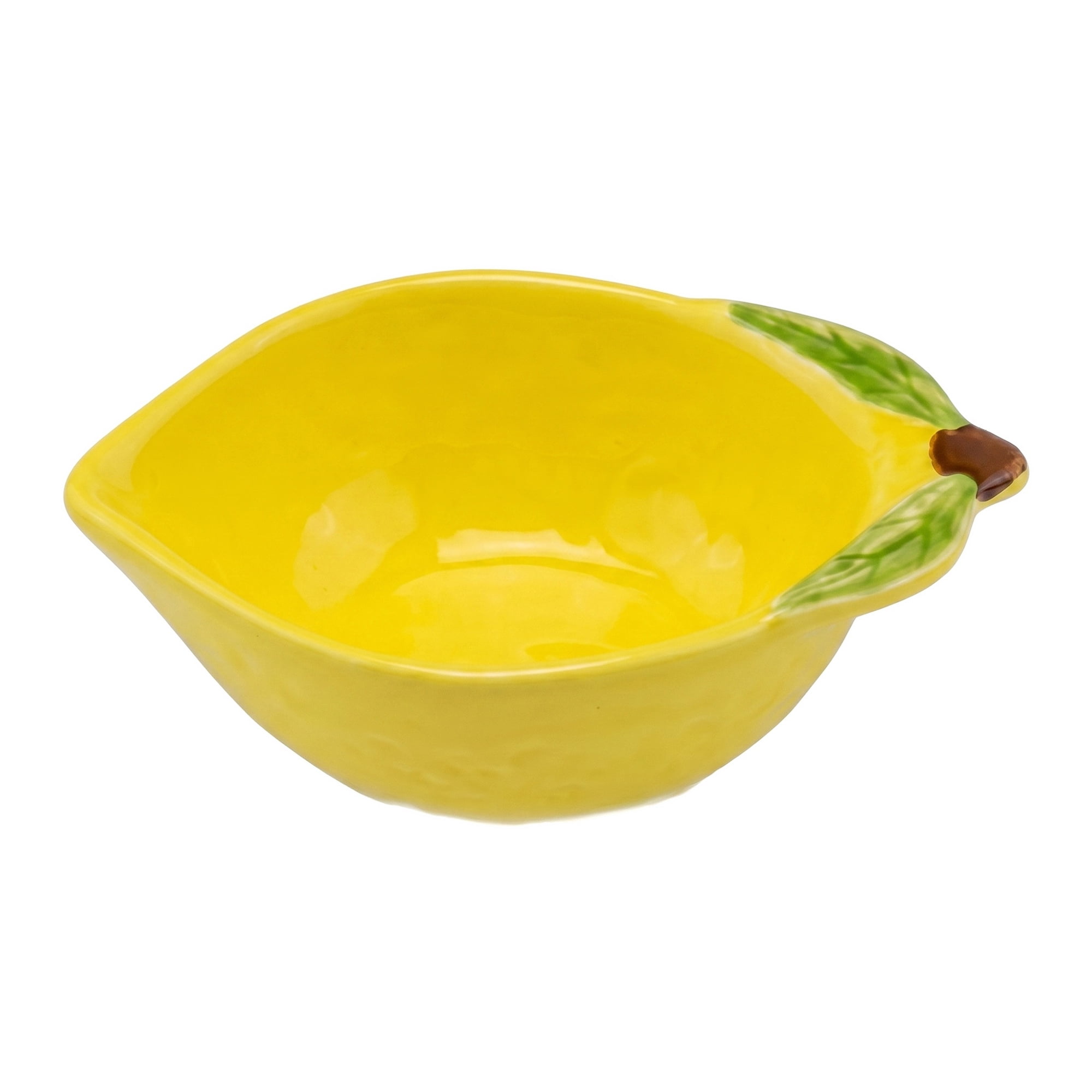 Unique Bargains Cute Lemon Shaped Ceramic Small Citrus Bowl Yellow 4.9" x 3.5" x 1.6"
