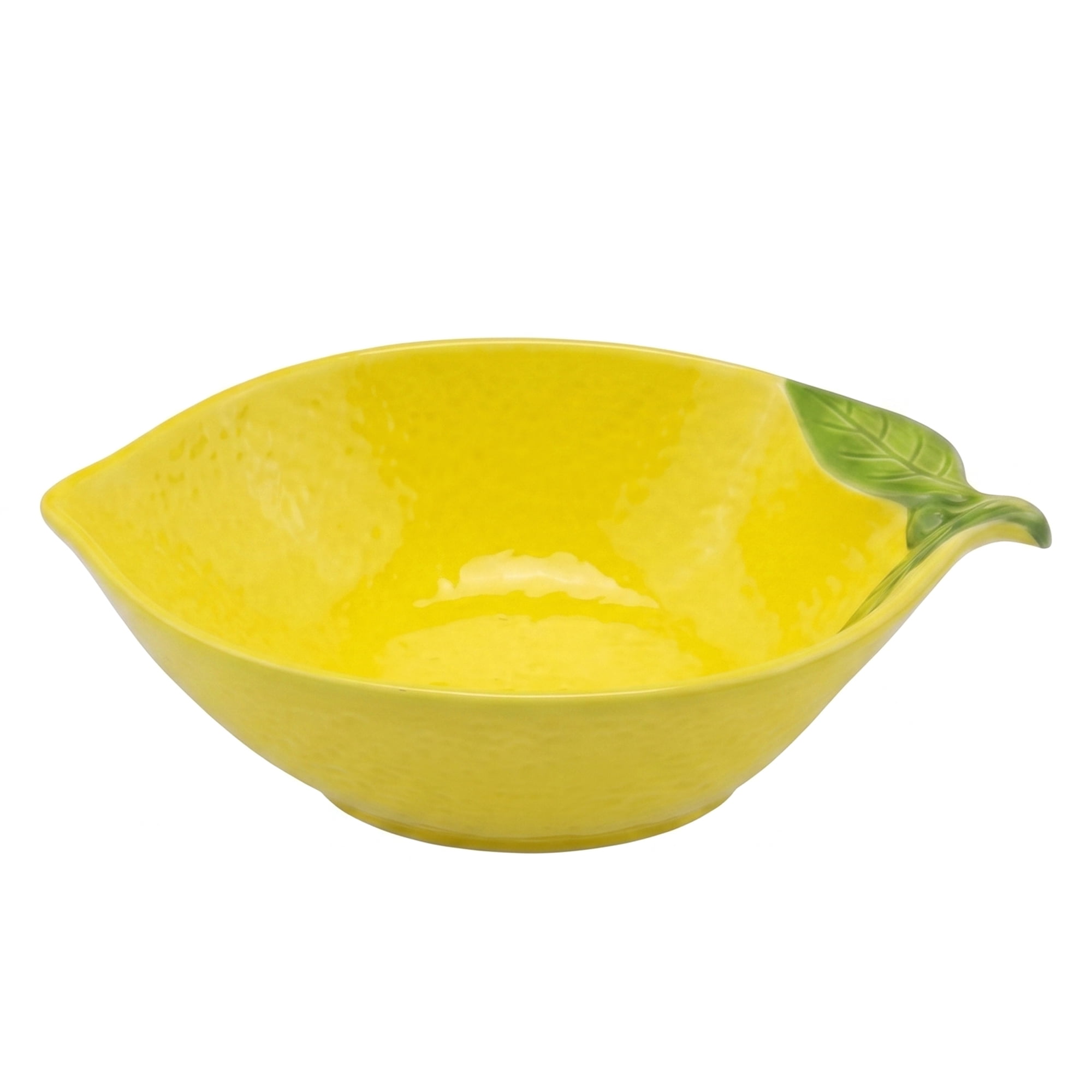 Unique Bargains Cute Lemon Shaped Ceramic Small Citrus Bowl Yellow 7.3" x 5" x 2.1"