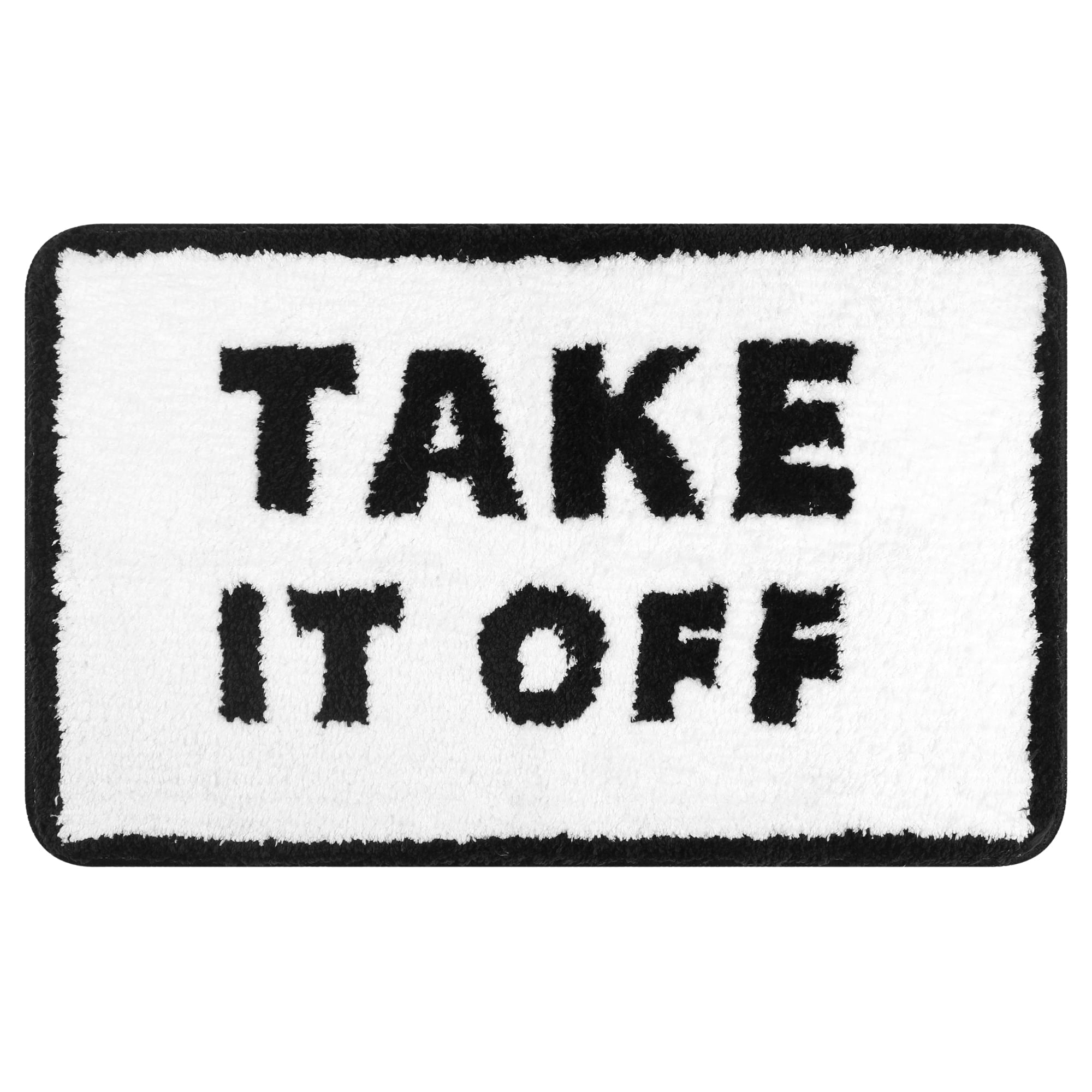 Unique Bargains Cute Letter Bathroom Mat Soft Non Slip Absorbent Bath Rug Machine Washable White 20" x 32"