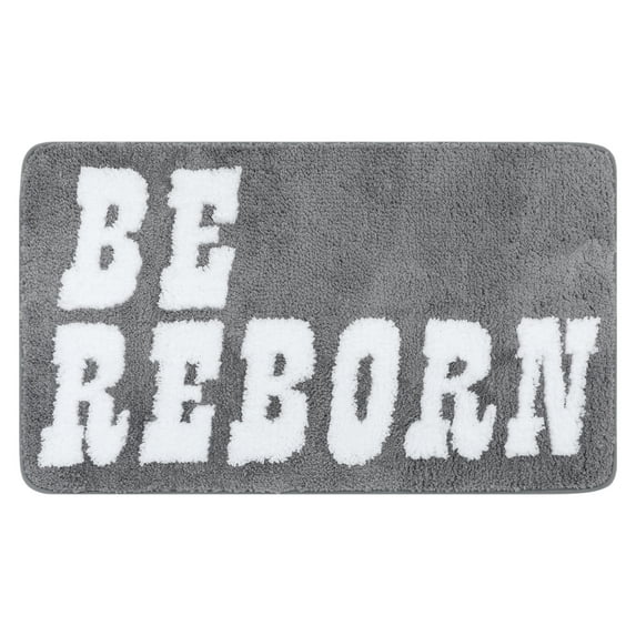 Unique Bargains Cute Letter Pattern Non-Slip Bath Rugs Soft Bath Floor Rug Grey 20" x 32"