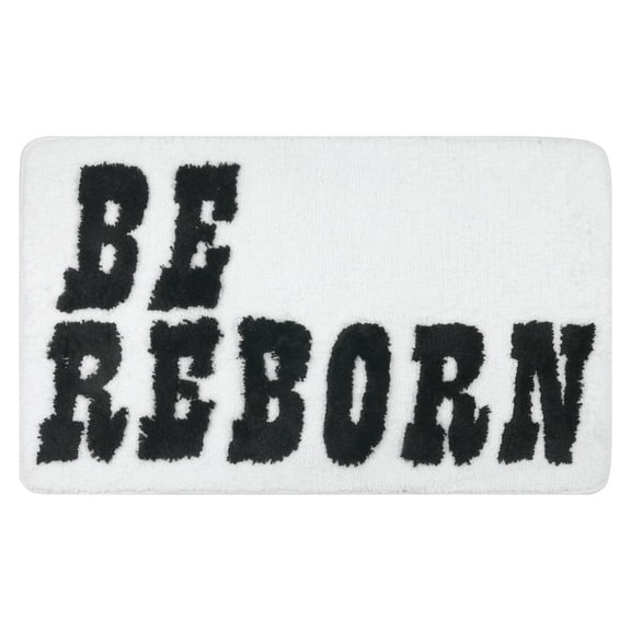 Unique Bargains Cute Letter Pattern Non-Slip Bath Rugs Soft Bath Floor Rug White 16" x 24"