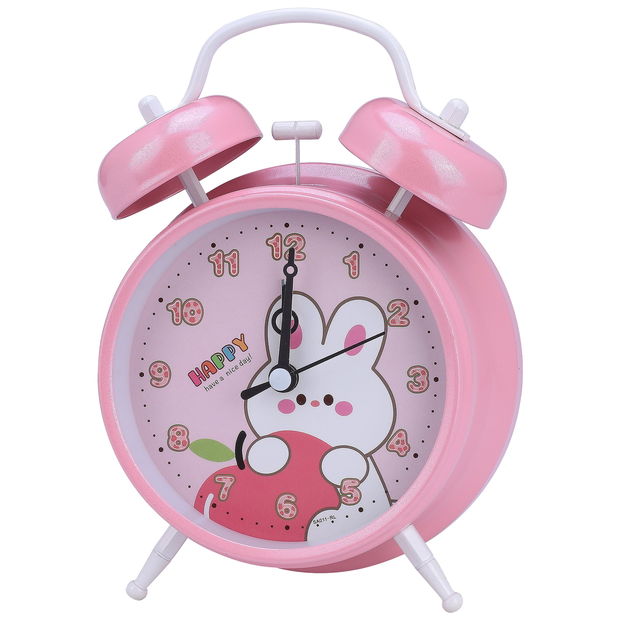 Unique Bargains Cute Rabbit Pattern Alarm Clock Light Pink - Apple 4.6"L x 2.2"W x 6.6"H