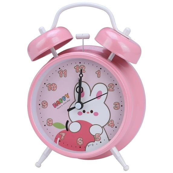 Unique Bargains Cute Rabbit Pattern Alarm Clock Light Pink - Apple 4.6"L x 2.2"W x 6.6"H