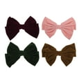 thumbnail image 1 of NOMADIC NOOK Cute Rhinestones Bow Spring Hair Clips 4 Pcs Red Green Pink Orange, 1 of 5