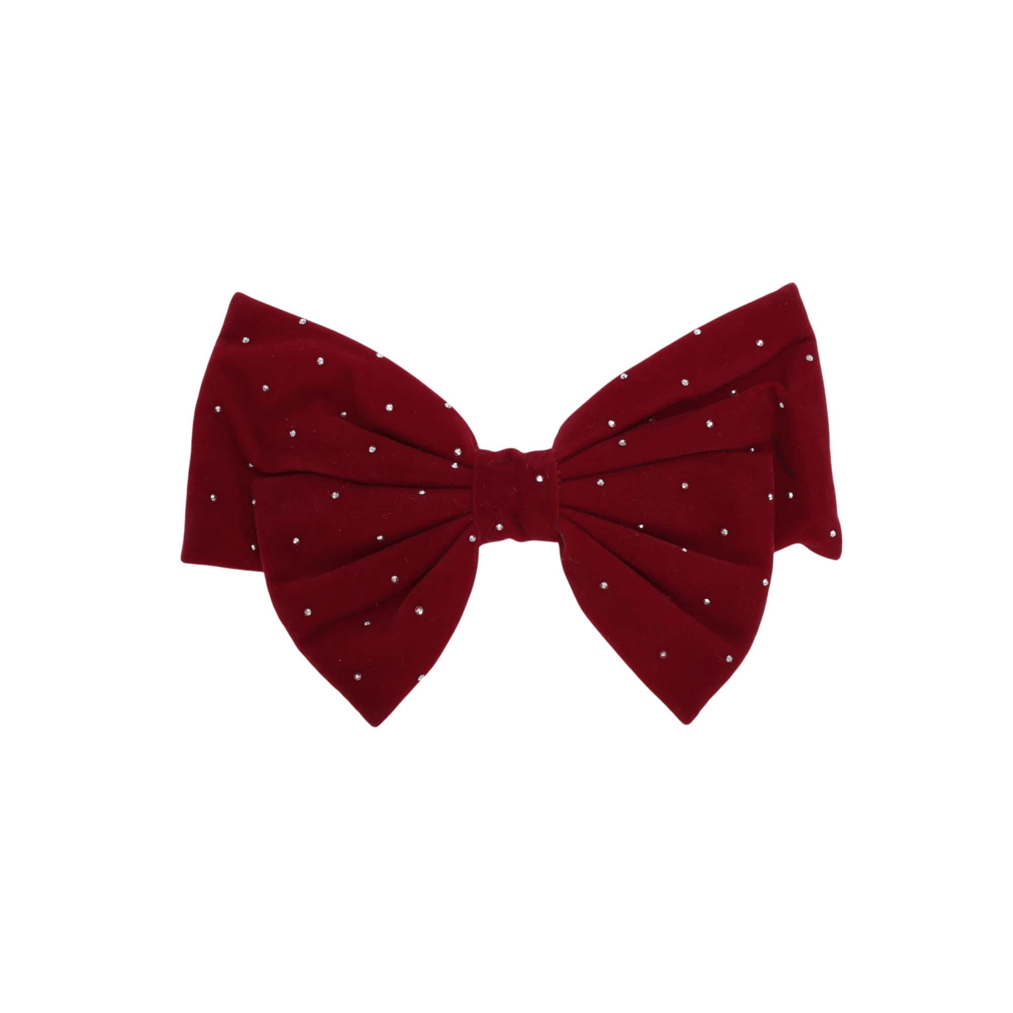 Unique Bargains Cute Rhinestones Bow Spring Hair Clips Wine Red