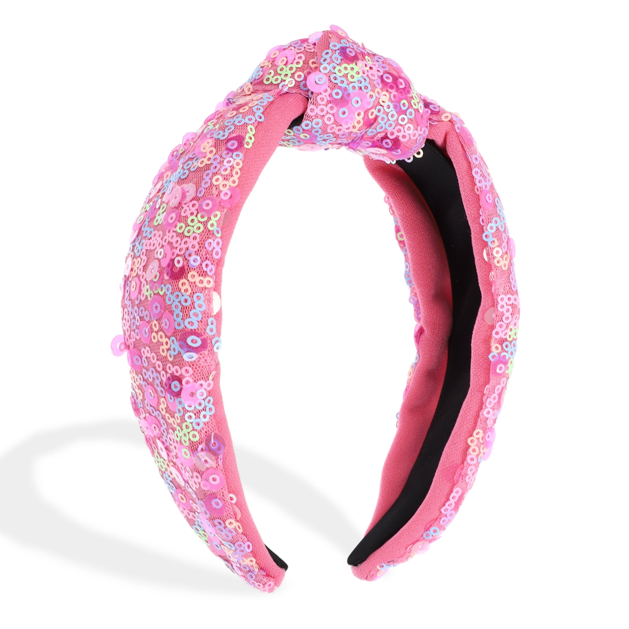 Unique Bargains Cute Sequined Hairbands for Women Pink