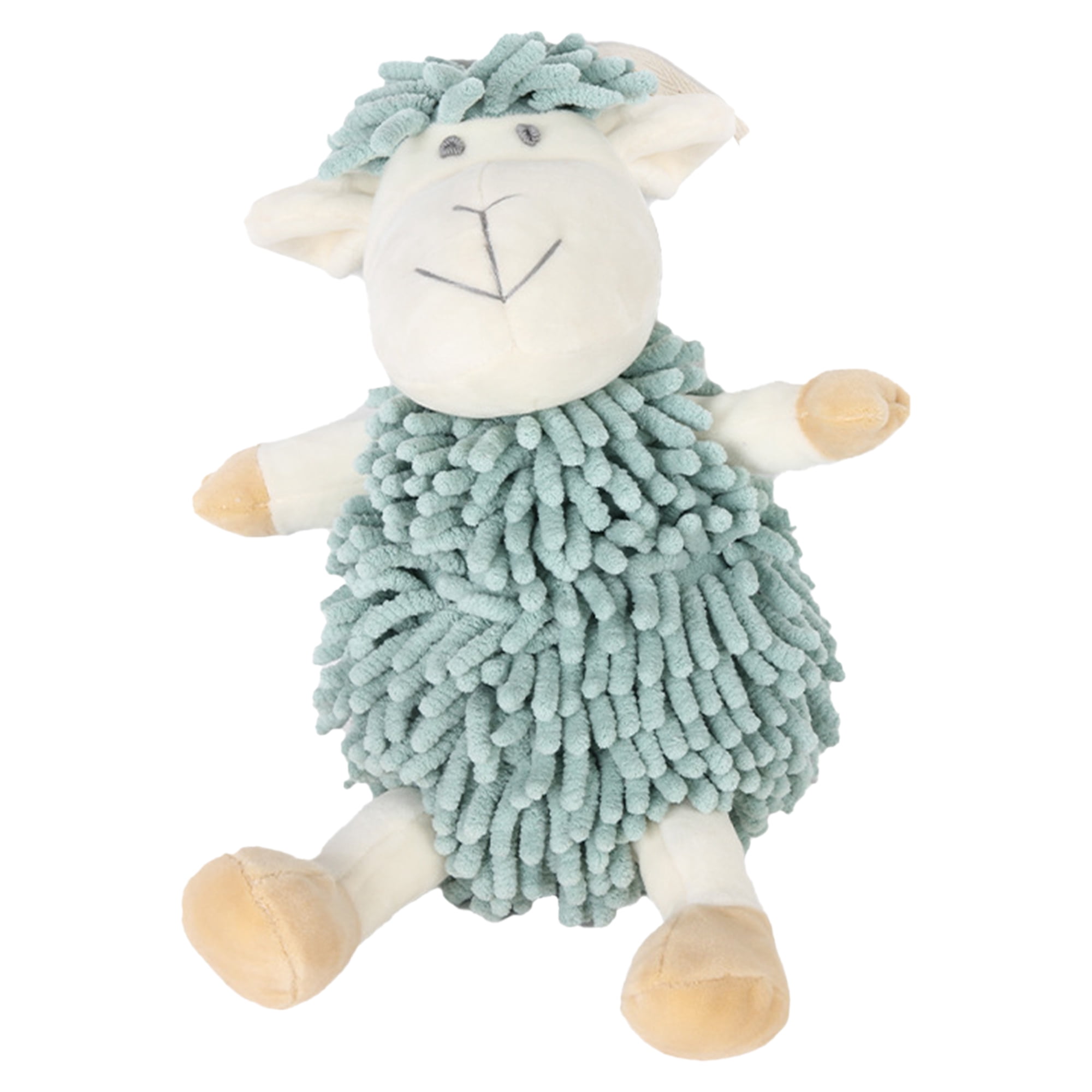 Unique Bargains Cute Sheep Chenille Decorative Hand Towels Green