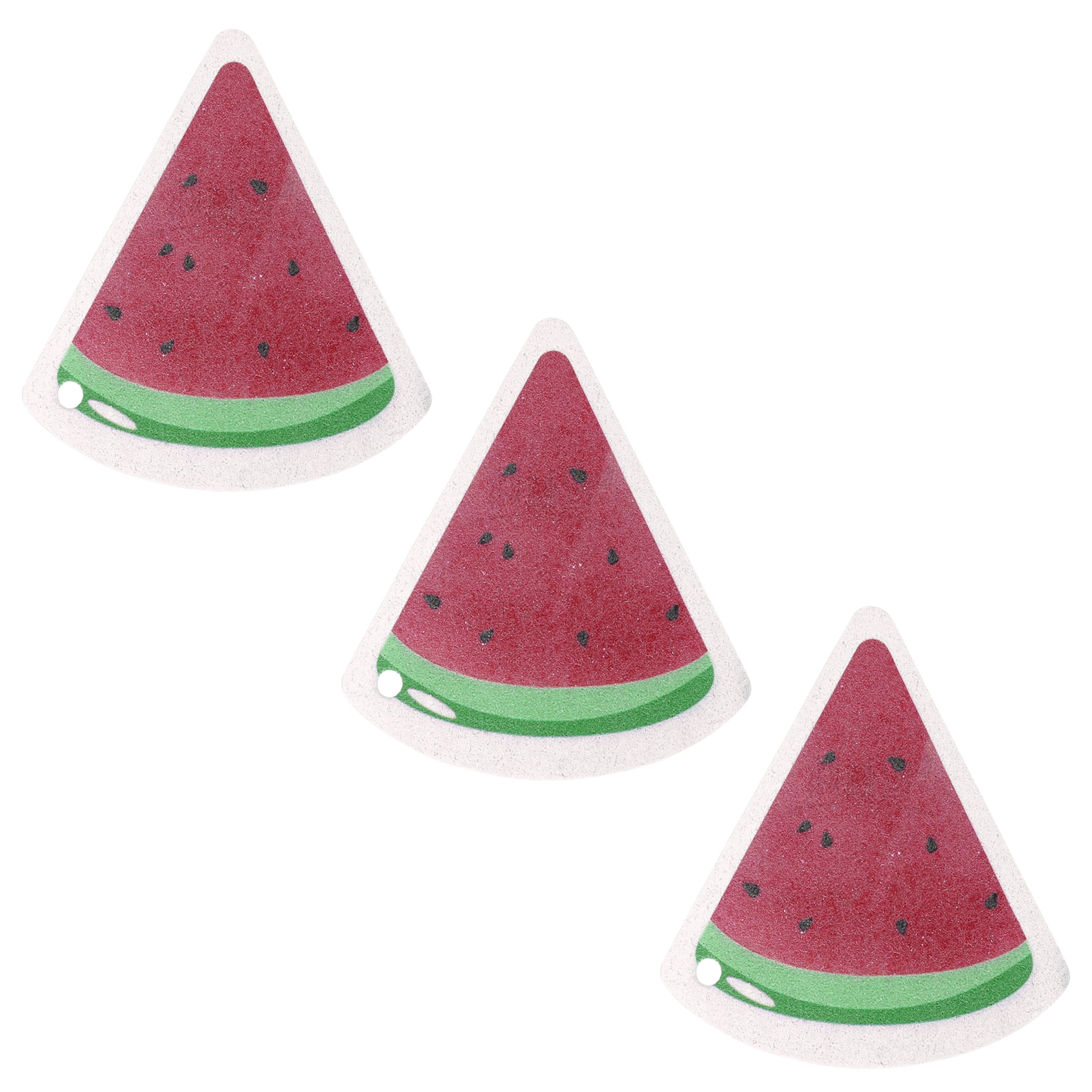 Unique Bargains Cute Sponge Scrubber Cellulose Cleaning Sponges for Kitchen Red 3 Pack