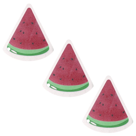 Unique Bargains Cute Sponge Scrubber Cellulose Cleaning Sponges for Kitchen Red 3 Pack