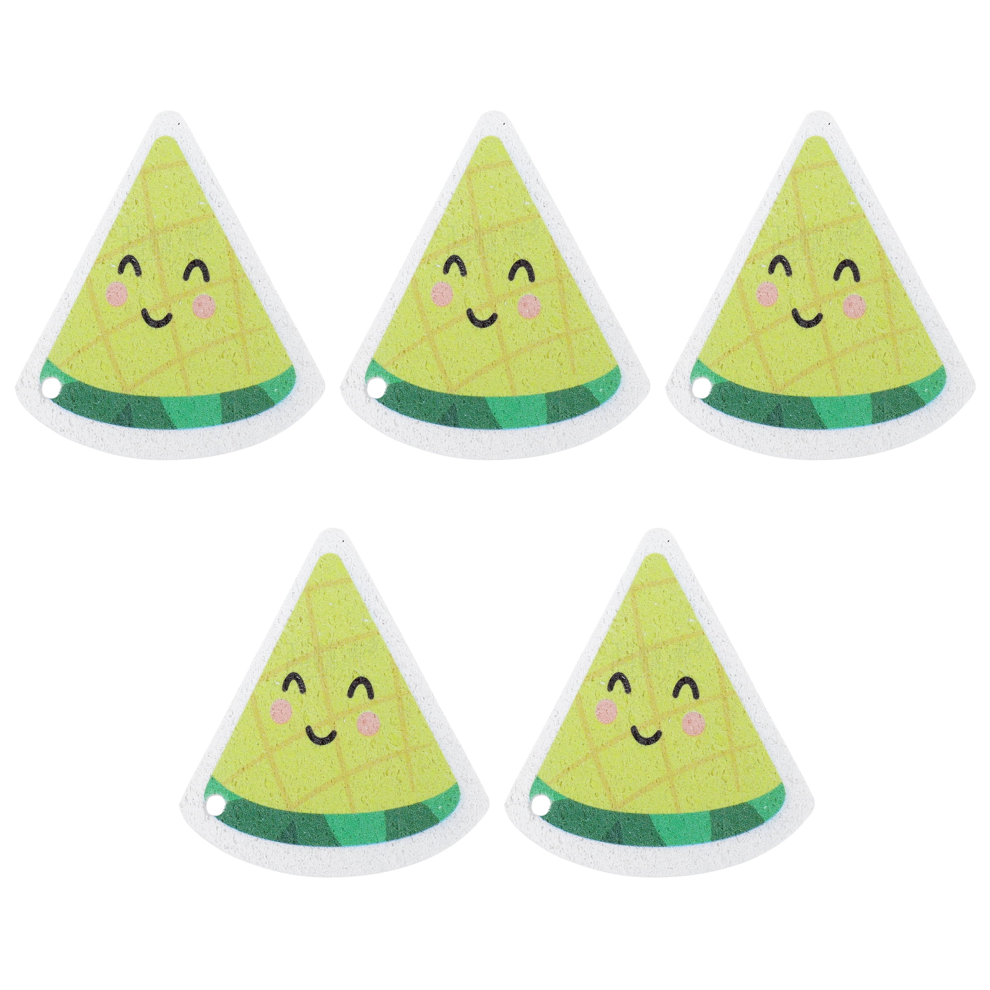 Unique Bargains Cute Sponge Scrubber Cellulose Cleaning Sponges for Kitchen Yellow 5 Pack