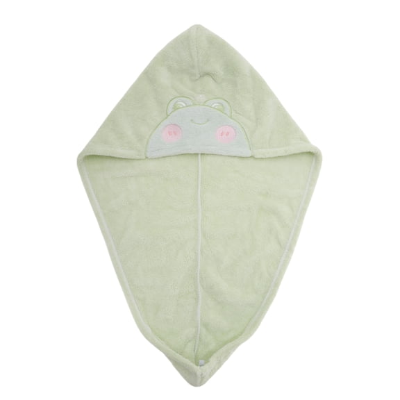 Unique Bargains Cute Water-absorbent Frogs Pattern Hair Towel Green 26.38"x 10.24"