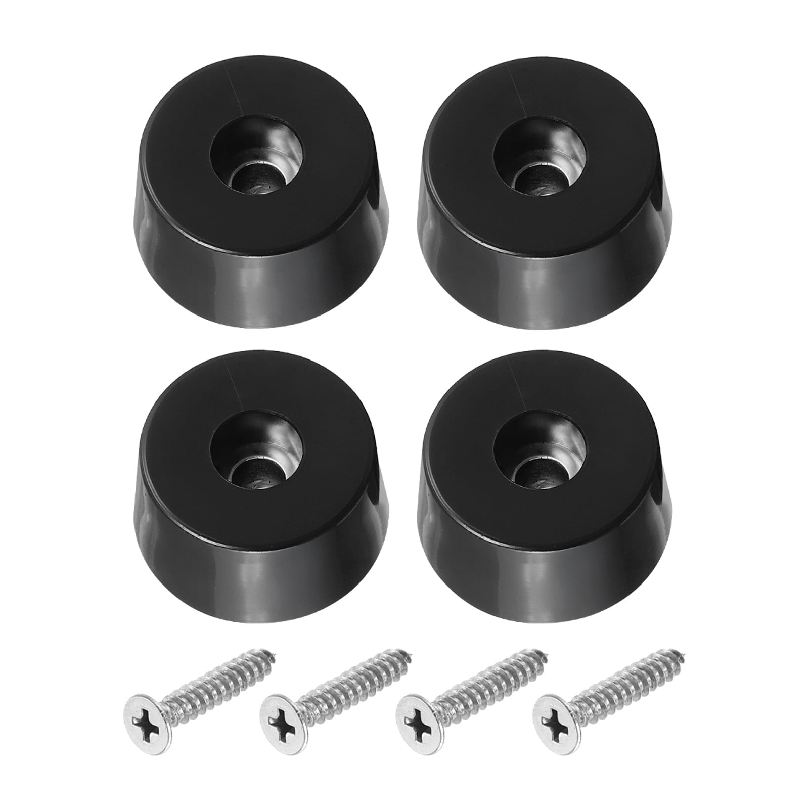 Unique Bargains Cutting Board Feet Round Rubber Bumpers Non Slip Pads with Screws 0.2"x0.55" 4Pcs