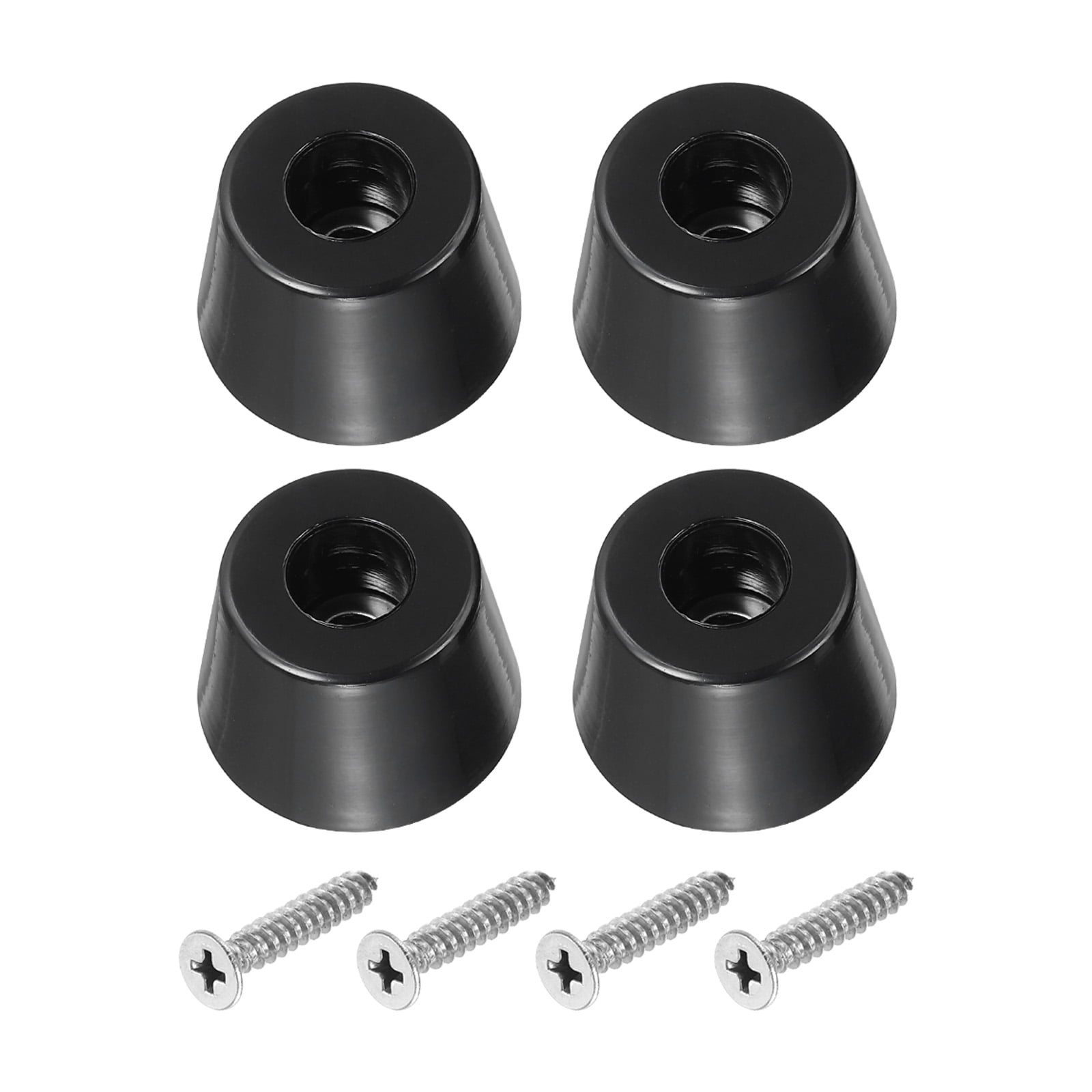 Unique Bargains Cutting Board Feet Round Rubber Bumpers Pads with Screws 0.19"x0.65" 4Pcs