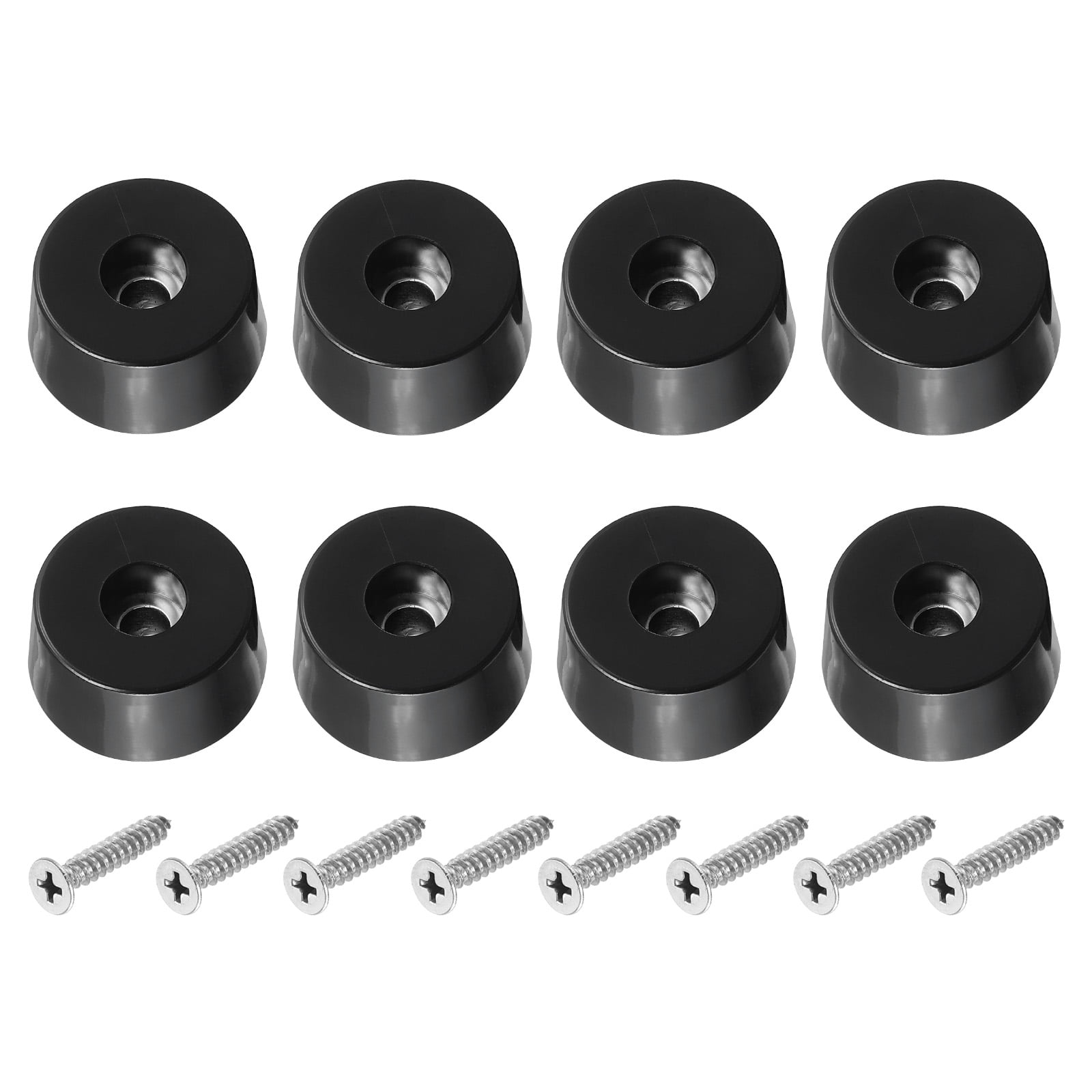 Unique Bargains Cutting Board Feet Round Rubber Bumpers Pads with Screws 0.2"x0.55"