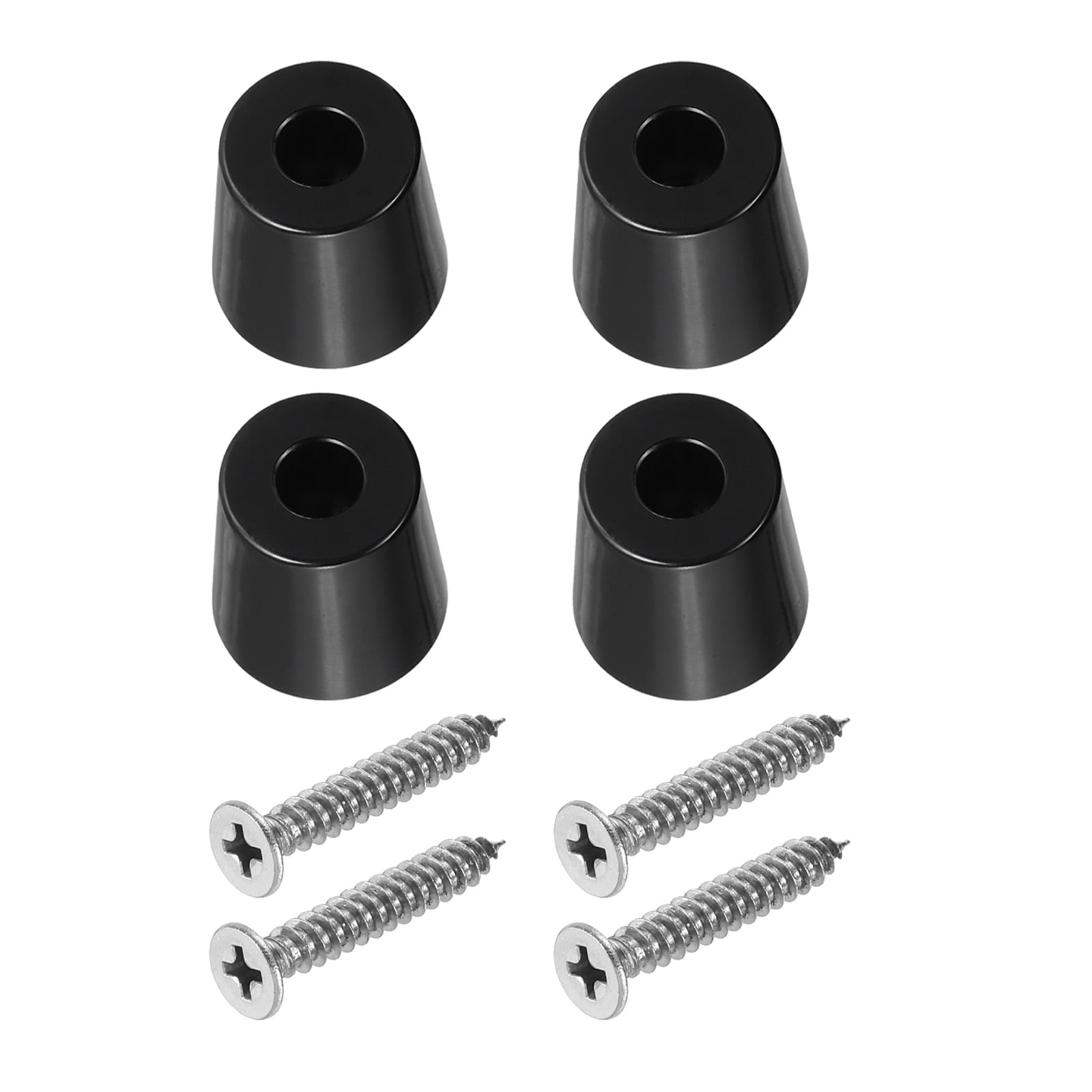 Unique Bargains Cutting Board Feet Round Rubber Bumpers Pads with Screws 0.21"x1.1" 4Pcs
