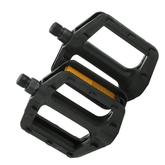 Unique Bargains Cycling Bike Pedal, 9/16" Spindle Lightweight Plastic Bicycle Flat Pedal Black for Mountain BMX MTB Bike
