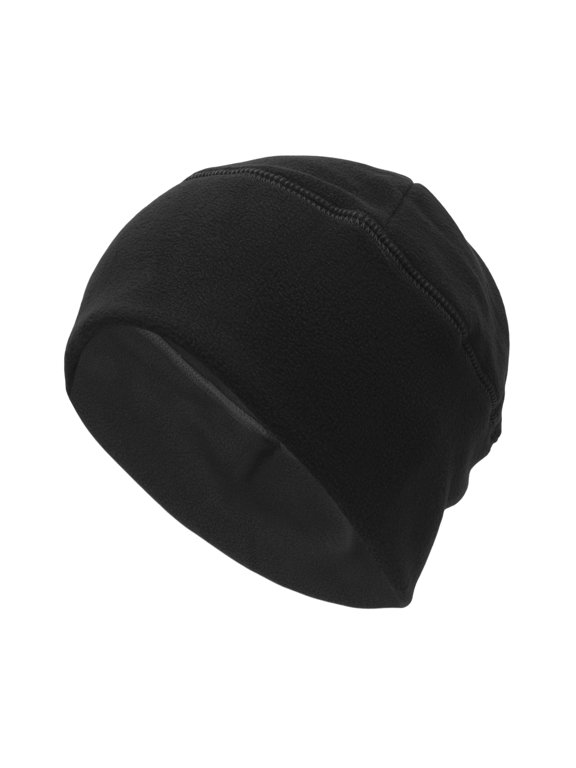 Cycling Hat Keep Warm Hard Hat Liner Polar Fleece Fabric Black 29x21cm 1 Pcs