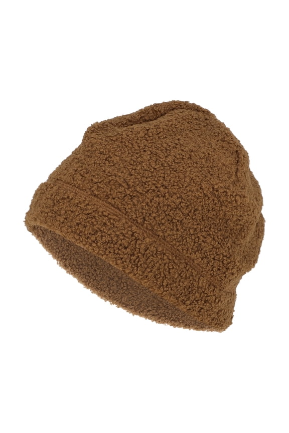 Cycling Hat Keep Warm Hard Hat Liner Polar Fleece Fabric Dark Brown 26.5x20.5cm 1 Pcs
